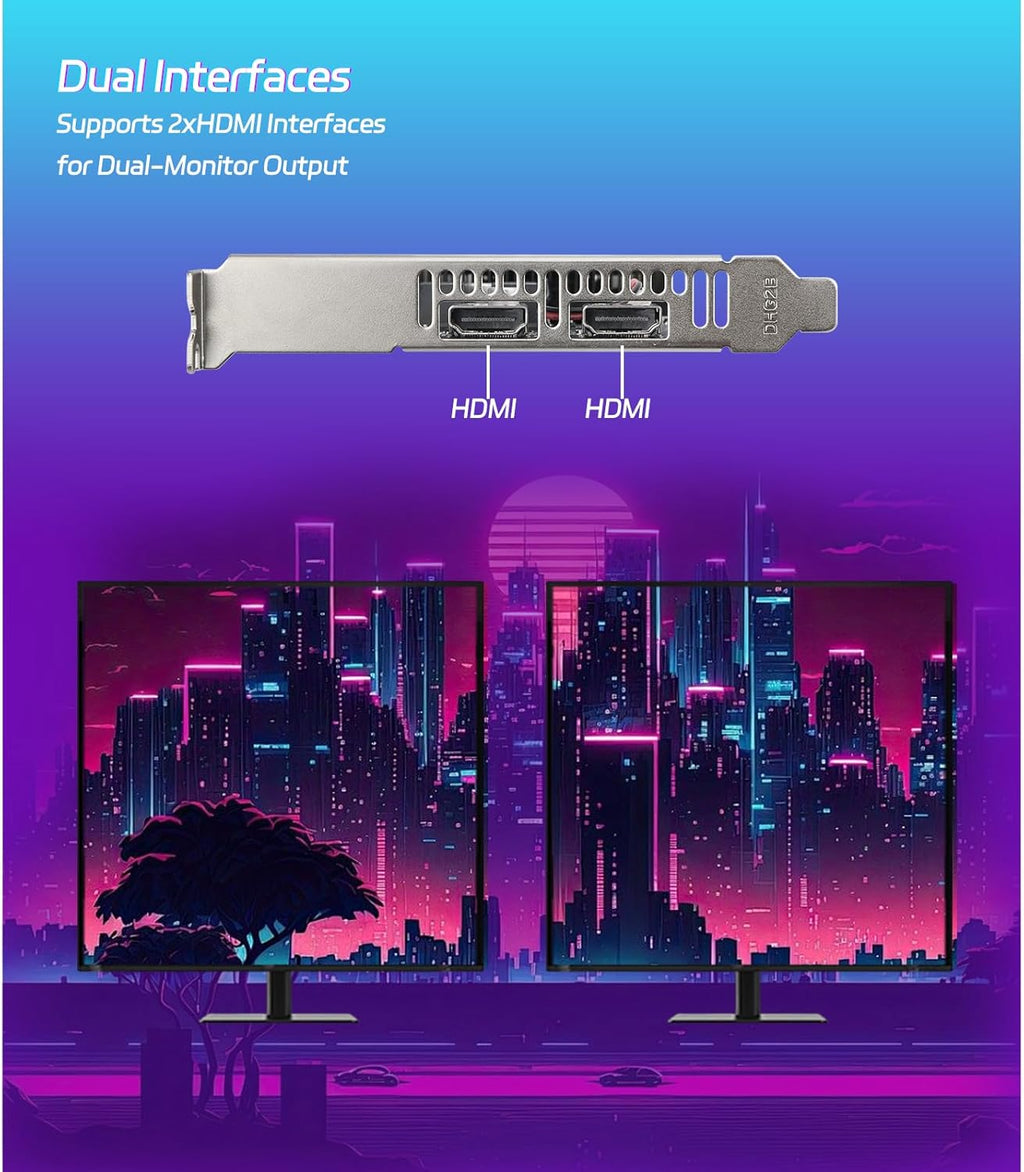 AMD Radeon R5 230 Low Profile Graphics Card with 2G 64Bit GDDR3 Memory Equip with PCI Express*16 2*HDMI Video Card for Office Working Compatible with Windows 10/8/7/Rhel/Ubuntu/Linux (Black)