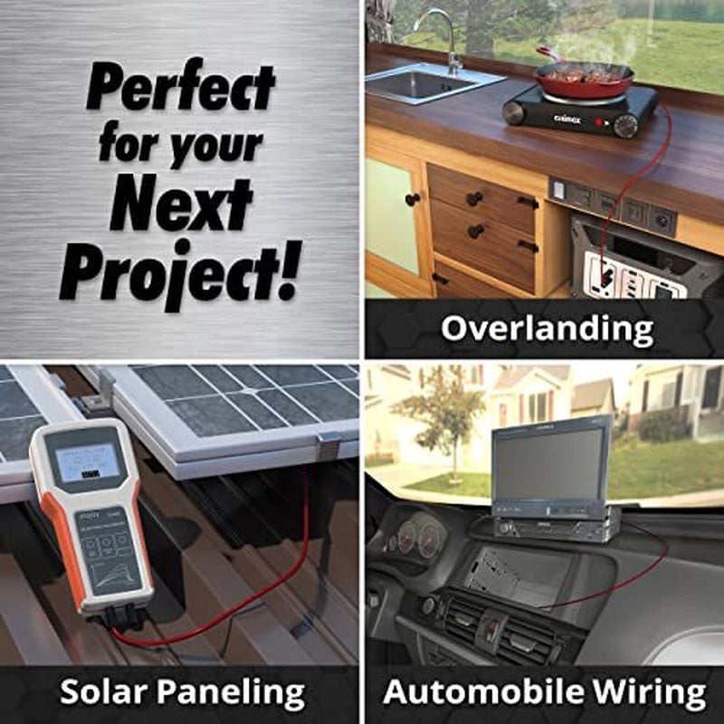 Installgear 8 Gauge Wire (50Ft) Copper Clad Aluminum Assorted Sizes , Styles