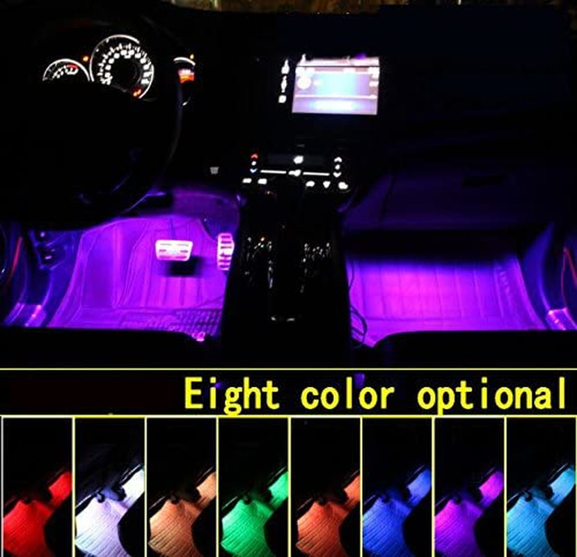 Car LED Strip Light,  4 Pcs Multicolor Music Car Interior Atmosphere Lights for Car TV Home with Sound Active Function,Remote Control and Smart USB Port (48 LED-USB Port)