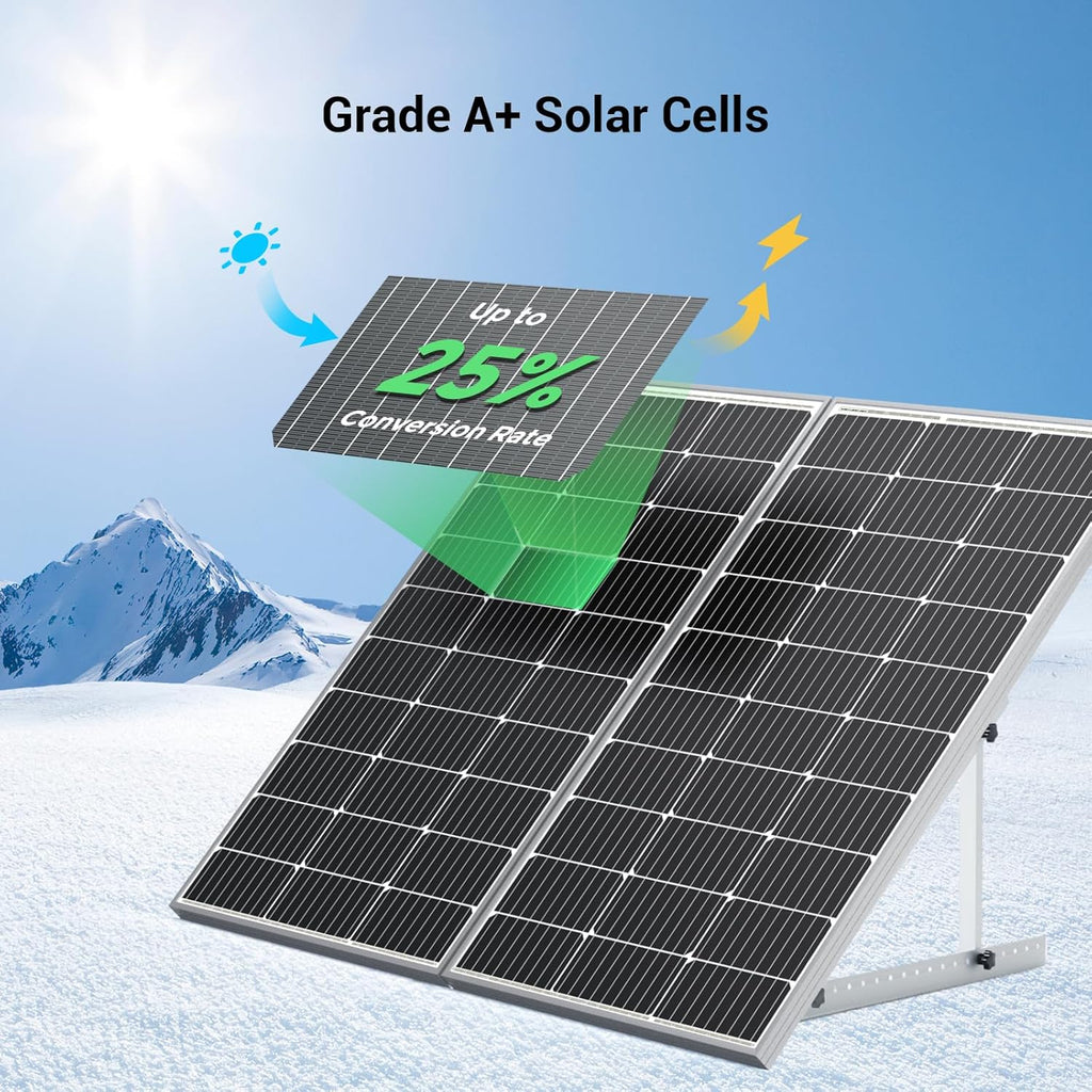 100W 12V Monocrystalline Solar Panel with Solar Connectors, High Efficiency Module PV Power for Battery Charging Boat, Caravan, RV and Any Other off Grid Applications