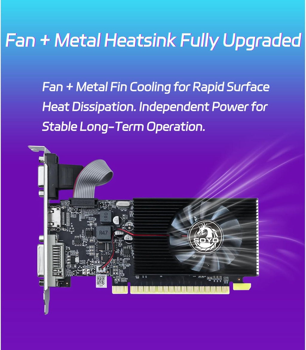 Geforce GT 740 4GB Low Profile Graphics Card, HDMI/VGA/DVI-D Triple Output, 4GB DDR3 128-Bit, SFF Half-Height Video Card for Slim Desktop PC, Computer GPU Supports Windows 11/10/8/7