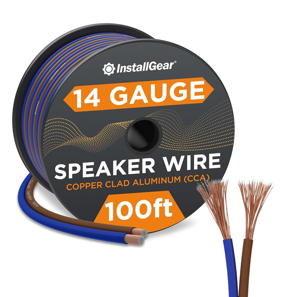 14 Gauge Speaker Wire 100 Ft Cable, 14 AWG Speaker Wire Cable, True Spec Soft Touch Cables | Great Use for Car Audio, Stereos, Home Theater Speakers, Surround Sound